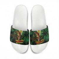 One Love Guyana Slide Sandals Rastafarian Lion Reggae Grunge Style