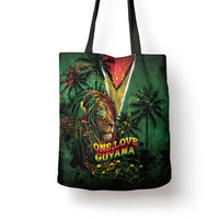 One Love Guyana Tote Bag Rastafarian Lion Reggae Grunge Style