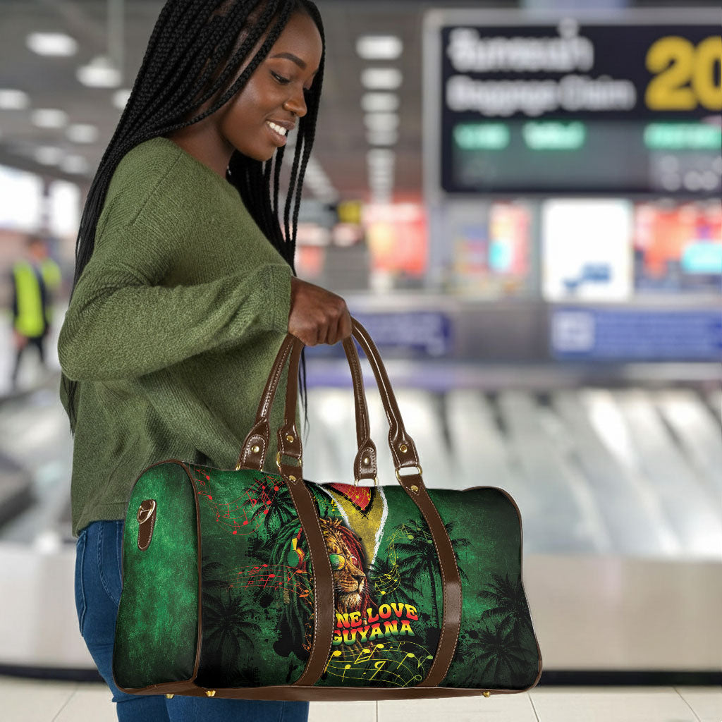 One Love Guyana Travel Bag Rastafarian Lion Reggae Grunge Style