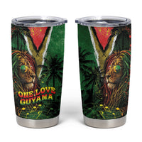 One Love Guyana Tumbler Cup Rastafarian Lion Reggae Grunge Style