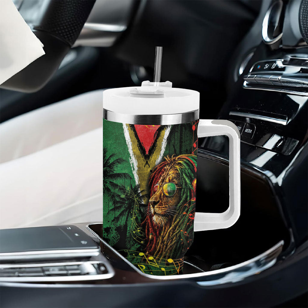 One Love Guyana Tumbler With Handle Rastafarian Lion Reggae Grunge Style