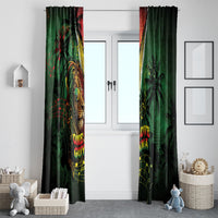 One Love Guyana Window Curtain Rastafarian Lion Reggae Grunge Style