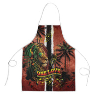 One Love Trinidad And Tobago Apron Rastafarian Lion Reggae Grunge Style