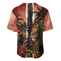 One Love Trinidad And Tobago Baseball Jersey Rastafarian Lion Reggae Grunge Style