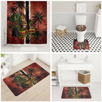 One Love Trinidad And Tobago Bathroom Set Rastafarian Lion Reggae Grunge Style