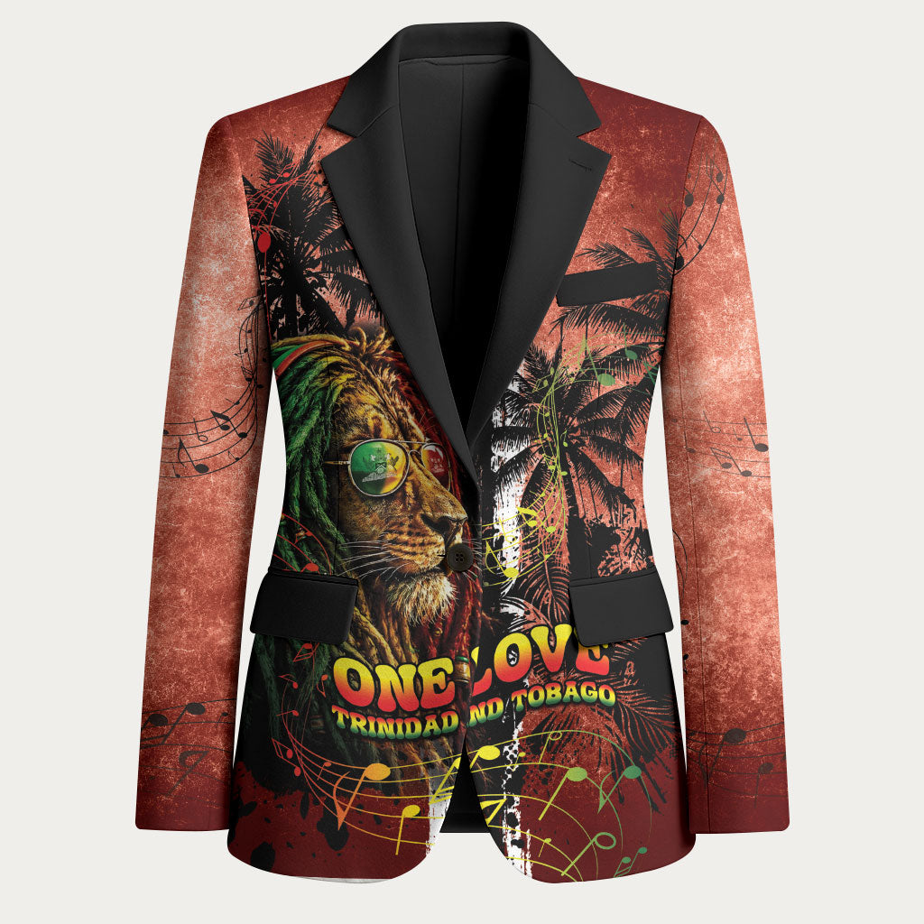 One Love Trinidad And Tobago Blazer Rastafarian Lion Reggae Grunge Style
