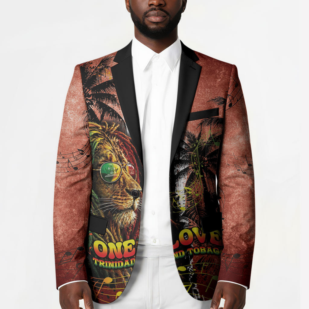 One Love Trinidad And Tobago Blazer Rastafarian Lion Reggae Grunge Style