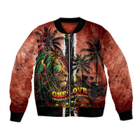 One Love Trinidad And Tobago Bomber Jacket Rastafarian Lion Reggae Grunge Style