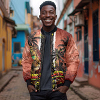One Love Trinidad And Tobago Bomber Jacket Rastafarian Lion Reggae Grunge Style
