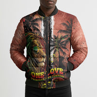 One Love Trinidad And Tobago Bomber Puffer Jacket Rastafarian Lion Reggae Grunge Style
