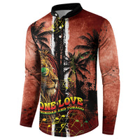 One Love Trinidad And Tobago Button Sweatshirt Rastafarian Lion Reggae Grunge Style
