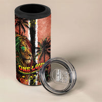 One Love Trinidad And Tobago 4 in 1 Can Cooler Tumbler Rastafarian Lion Reggae Grunge Style