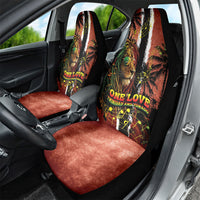 One Love Trinidad And Tobago Car Seat Cover Rastafarian Lion Reggae Grunge Style