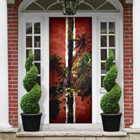 One Love Trinidad And Tobago Door Cover Rastafarian Lion Reggae Grunge Style