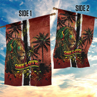 One Love Trinidad And Tobago Garden Flag Rastafarian Lion Reggae Grunge Style