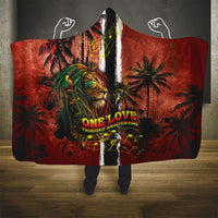 One Love Trinidad And Tobago Hooded Blanket Rastafarian Lion Reggae Grunge Style
