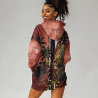 One Love Trinidad And Tobago Hoodie Dress Rastafarian Lion Reggae Grunge Style