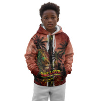 One Love Trinidad And Tobago Kid Hoodie Rastafarian Lion Reggae Grunge Style