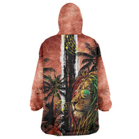 One Love Trinidad And Tobago Kid Wearable Blanket Hoodie Rastafarian Lion Reggae Grunge Style