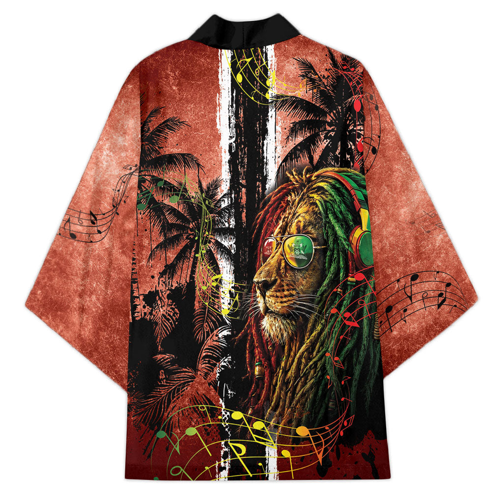 One Love Trinidad And Tobago Kimono Rastafarian Lion Reggae Grunge Style