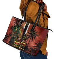One Love Trinidad And Tobago Leather Tote Bag Rastafarian Lion Reggae Grunge Style