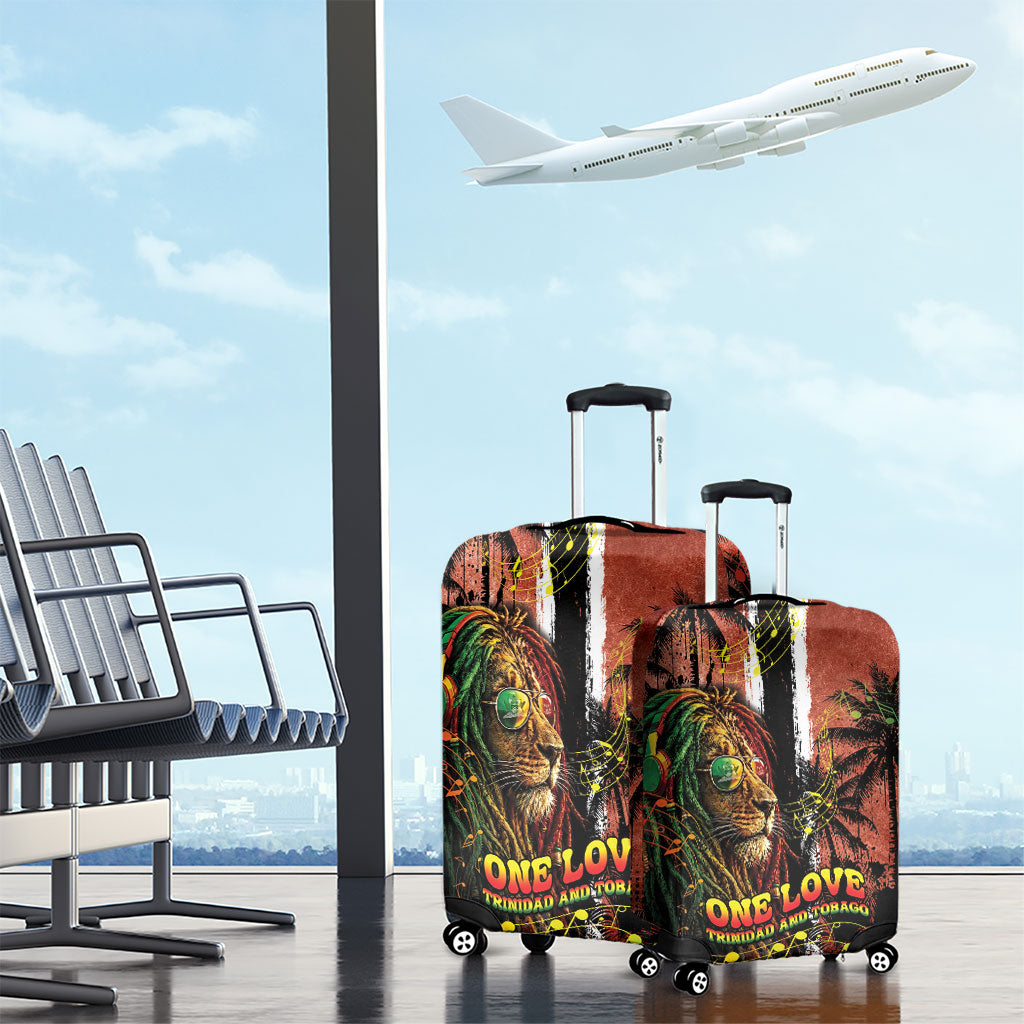One Love Trinidad And Tobago Luggage Cover Rastafarian Lion Reggae Grunge Style