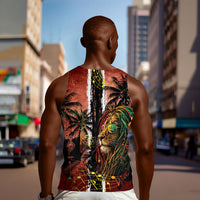 One Love Trinidad And Tobago Men Tank Top Rastafarian Lion Reggae Grunge Style
