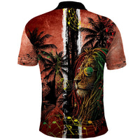 One Love Trinidad And Tobago Polo Shirt Rastafarian Lion Reggae Grunge Style