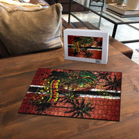 One Love Trinidad And Tobago Puzzle Rastafarian Lion Reggae Grunge Style
