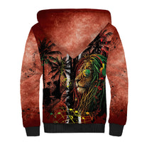 One Love Trinidad And Tobago Sherpa Hoodie Rastafarian Lion Reggae Grunge Style