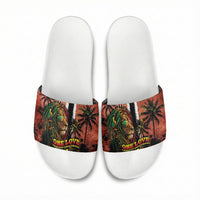 One Love Trinidad And Tobago Slide Sandals Rastafarian Lion Reggae Grunge Style