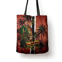 One Love Trinidad And Tobago Tote Bag Rastafarian Lion Reggae Grunge Style