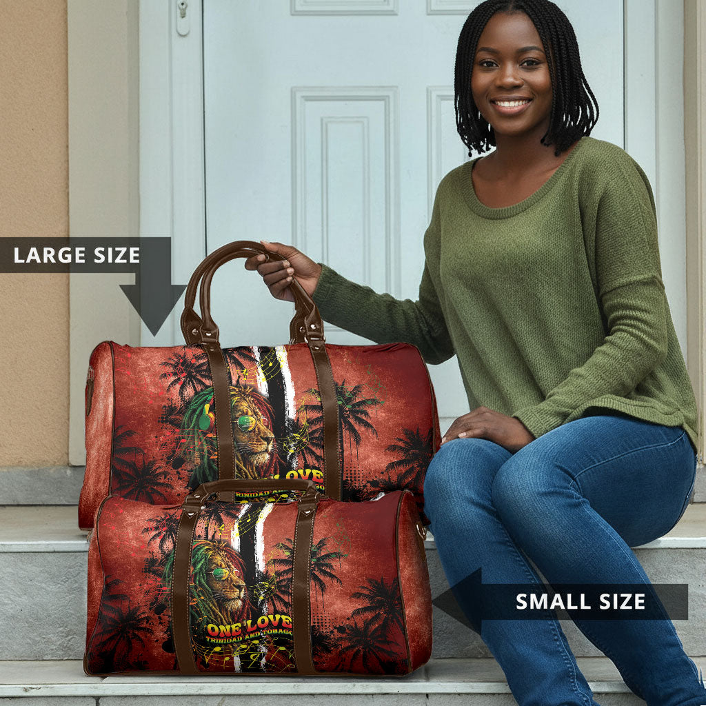 One Love Trinidad And Tobago Travel Bag Rastafarian Lion Reggae Grunge Style