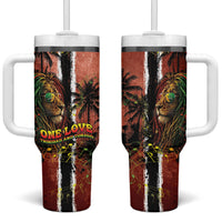 One Love Trinidad And Tobago Tumbler With Handle Rastafarian Lion Reggae Grunge Style