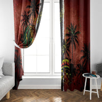 One Love Trinidad And Tobago Window Curtain Rastafarian Lion Reggae Grunge Style