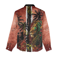 One Love Trinidad And Tobago Women Casual Shirt Rastafarian Lion Reggae Grunge Style