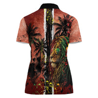 One Love Trinidad And Tobago Women Polo Shirt Rastafarian Lion Reggae Grunge Style