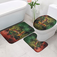 One Love Afro Haiti Bathroom Set Rastafarian Lion Reggae Grunge Style