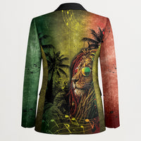 One Love Afro Haiti Blazer Rastafarian Lion Reggae Grunge Style