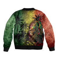 One Love Afro Haiti Bomber Jacket Rastafarian Lion Reggae Grunge Style