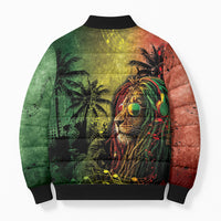 One Love Afro Haiti Bomber Puffer Jacket Rastafarian Lion Reggae Grunge Style