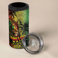 One Love Afro Haiti 4 in 1 Can Cooler Tumbler Rastafarian Lion Reggae Grunge Style