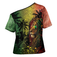 One Love Afro Haiti Cross Shoulder Shirt Rastafarian Lion Reggae Grunge Style
