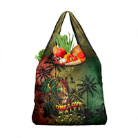 One Love Afro Haiti Grocery Bag Rastafarian Lion Reggae Grunge Style