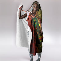 One Love Afro Haiti Hooded Blanket Rastafarian Lion Reggae Grunge Style