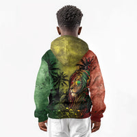 One Love Afro Haiti Kid Hoodie Rastafarian Lion Reggae Grunge Style