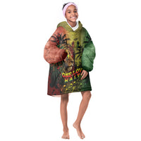One Love Afro Haiti Kid Wearable Blanket Hoodie Rastafarian Lion Reggae Grunge Style