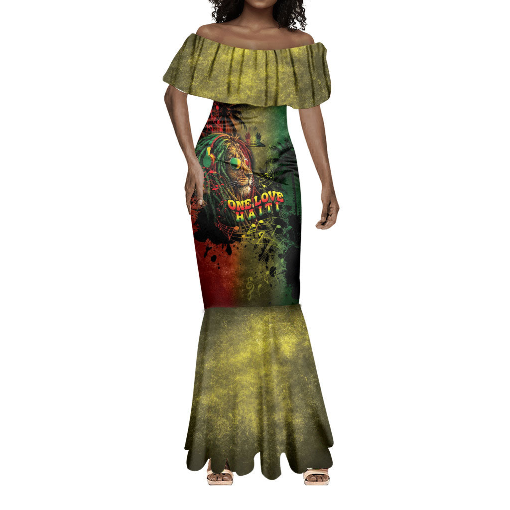 One Love Afro Haiti Mermaid Dress Rastafarian Lion Reggae Grunge Style