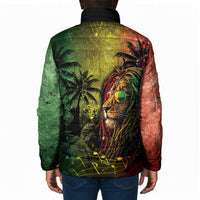 One Love Afro Haiti Padded Jacket Rastafarian Lion Reggae Grunge Style
