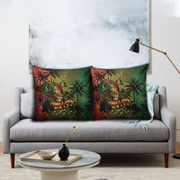 One Love Afro Haiti Pillow Cover Rastafarian Lion Reggae Grunge Style